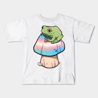 Transgender Pride Mushroom Frog Kids T-Shirt